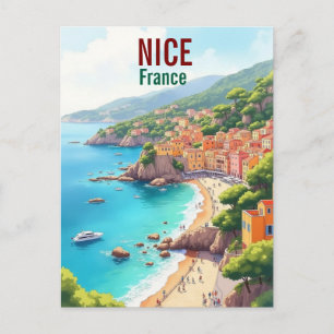 Postal Hermoso Arte de Francia Lugar de viaje ilustración