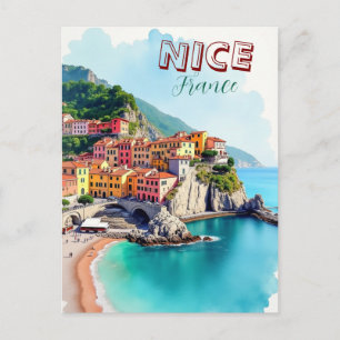 Postal Hermoso Arte de Francia Lugar de viaje ilustración