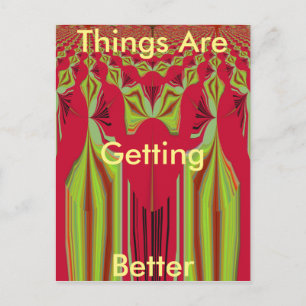 Postal Hermoso arte tribal africano rojo y amarillo