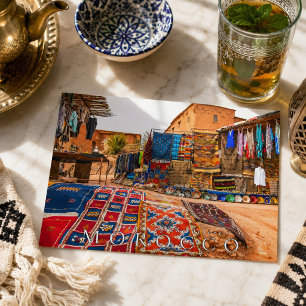 Postal Hermoso Artesanía del Desierto de Marruecos 