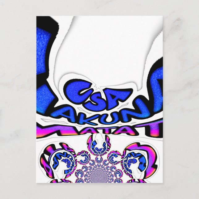 Postal Hermoso asombroso diseño de patrón de arte de text (Anverso)
