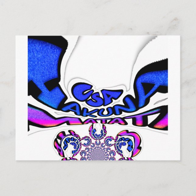 Postal Hermoso asombroso diseño de patrón de arte de text (Anverso)