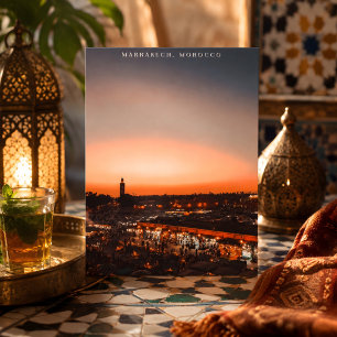 Postal Hermoso Atardecer en la Medina Roja de Marrakech
