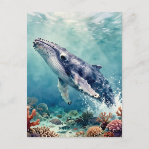 Postal Hermoso Ballena de Impasto Oceánico Mantente en Co