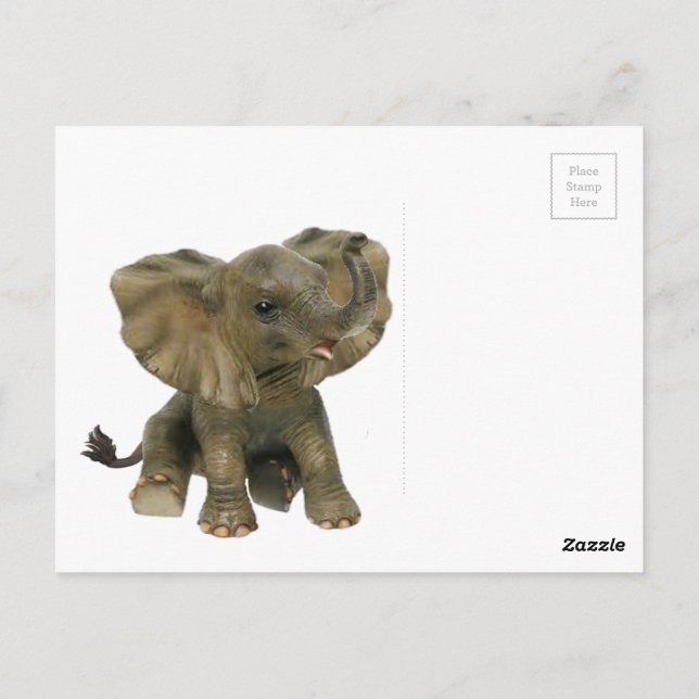 Postal Hermoso bebé elefante africano (Reverso)