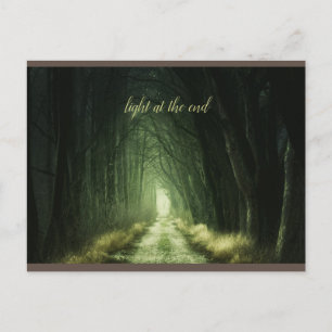 Postal Hermoso bosque oscuro verde