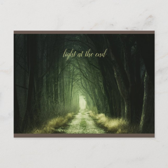 Postal Hermoso bosque oscuro verde (Anverso)
