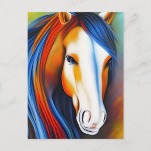 Postal Hermoso caballo colorido