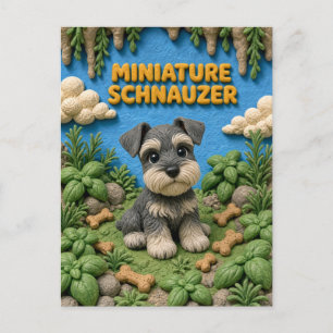Postal Hermoso cachorro de Schnauzer miniatura, perro beb