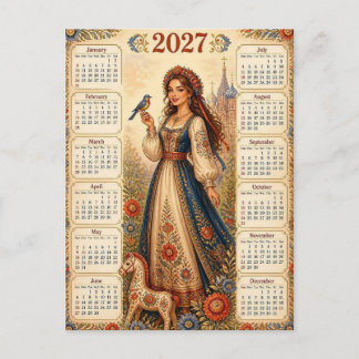 Postal Hermoso calendario 2027