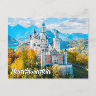 Postal Hermoso castillo de Neuschwanstein, Alemania
