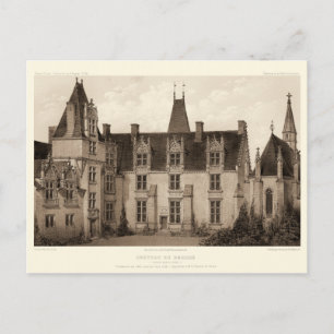 Postal Hermoso castillo francés en tonos sepia
