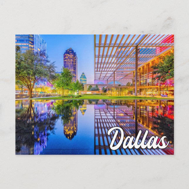 Postal Hermoso centro de Dallas, Texas, Estados Unidos (Anverso)