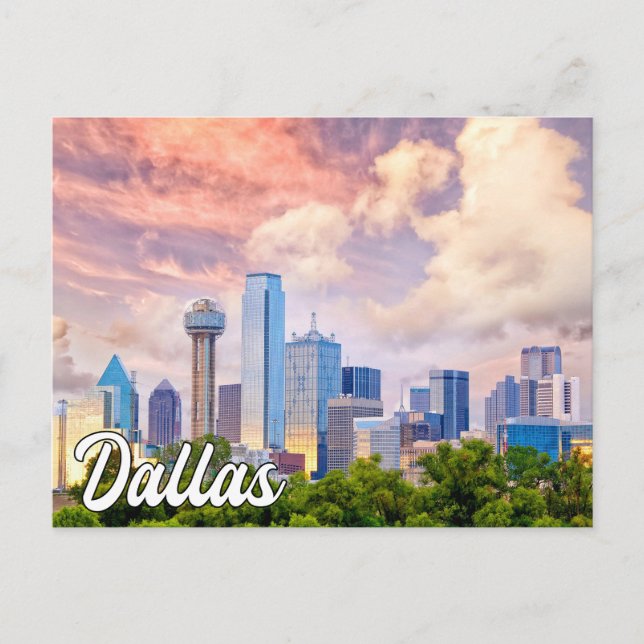 Postal Hermoso centro de Dallas, Texas, Estados Unidos (Anverso)