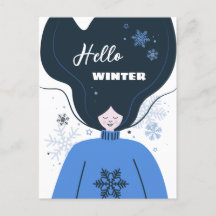Hermoso chica Hello Winter