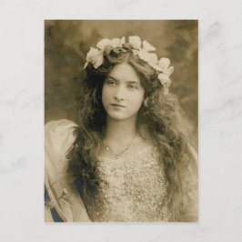 Postal Hermoso Chica Vintage