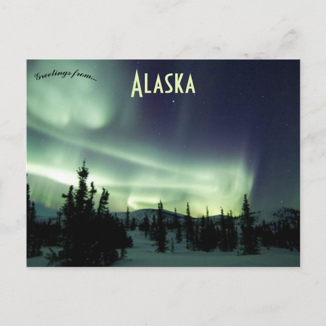 Postal Hermoso cielo de marzo en Alaska (Anverso)