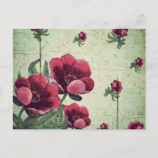 Postal Hermoso Collage de flores de época