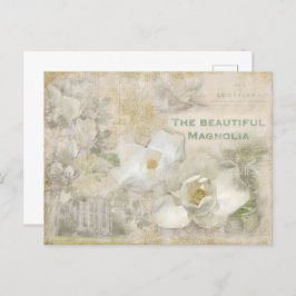 Postal Hermoso Collage de Magnolia Vintage