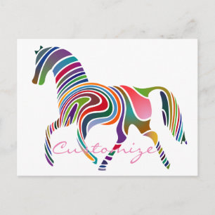 Postal Hermoso color arcoiris Caballo Thunder_Cove