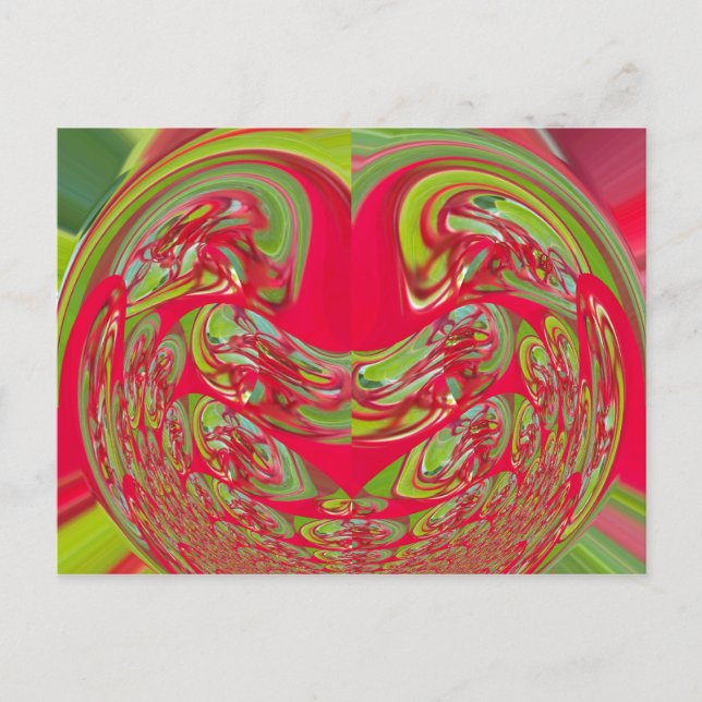 Postal Hermoso color rojo y verde textura Resumen arte (Anverso)