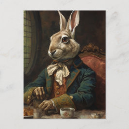 Postal Hermoso conejo en un traje