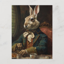Postal Hermoso conejo en un traje