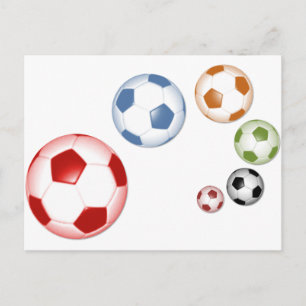Postal Hermoso conjunto de balones de fútbol o balompié