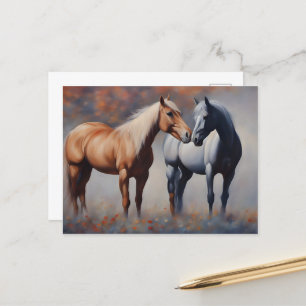 Postal Hermoso cuadro de caballos