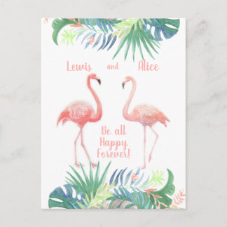 Postal Hermoso Cuento de Hadas Para Dos Flores Tropicales