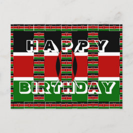 Postal Hermoso cumpleaños feliz verde negro