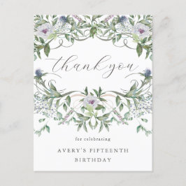 Postal Hermoso cumpleaños floral gracias