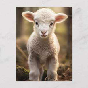 Postal Hermoso de la lámpara de bebé - Animales divertido