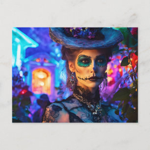 Postal Hermoso Día de la Muerta Mujer