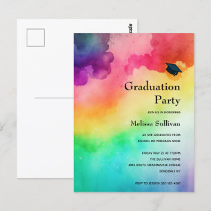 Postal Hermoso diseño abstracto de colores arcoiris