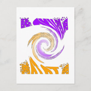 Postal Hermoso diseño de arte moderno: morado y remolino 
