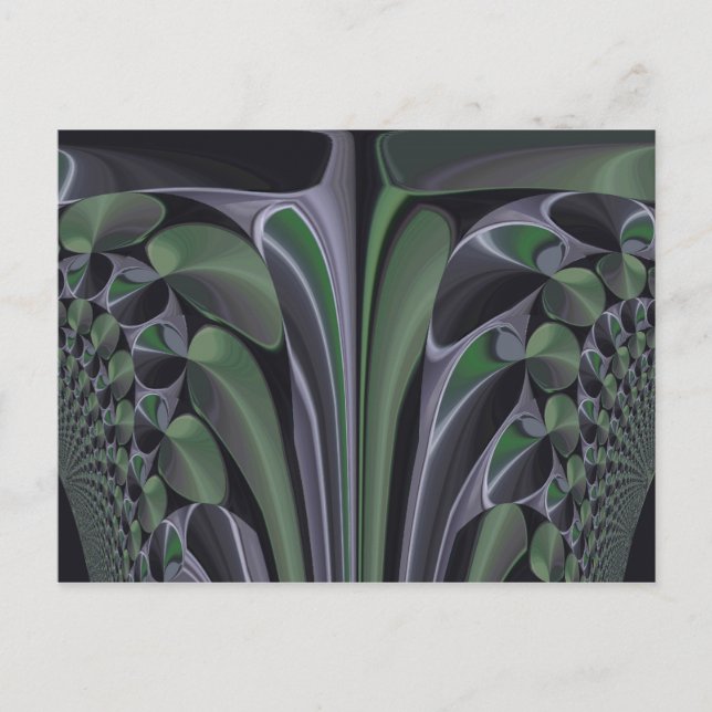 Postal Hermoso diseño de arte textual de Aurora Verde (Anverso)