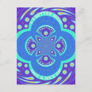 Postal Hermoso diseño de la flora de Mandala azul african