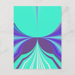 Postal Hermoso diseño de patrones de motivos púrpura cian