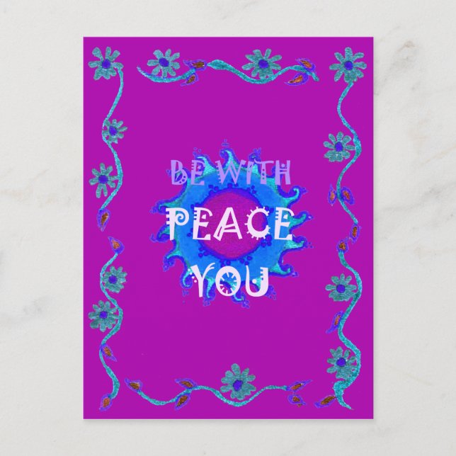 Postal Hermoso diseño gráfico amarillo dorado (Anverso)