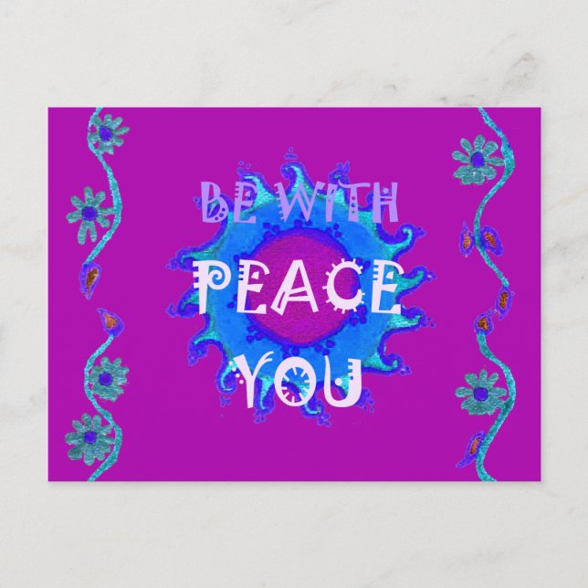 Postal Hermoso diseño gráfico amarillo dorado (Anverso)