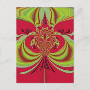 Postal Hermoso diseño rojo amarillo. Vector de inspiració