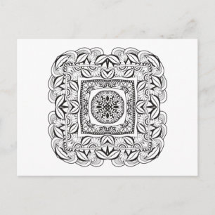 Postal Hermoso Doodle cuadrado decorativo