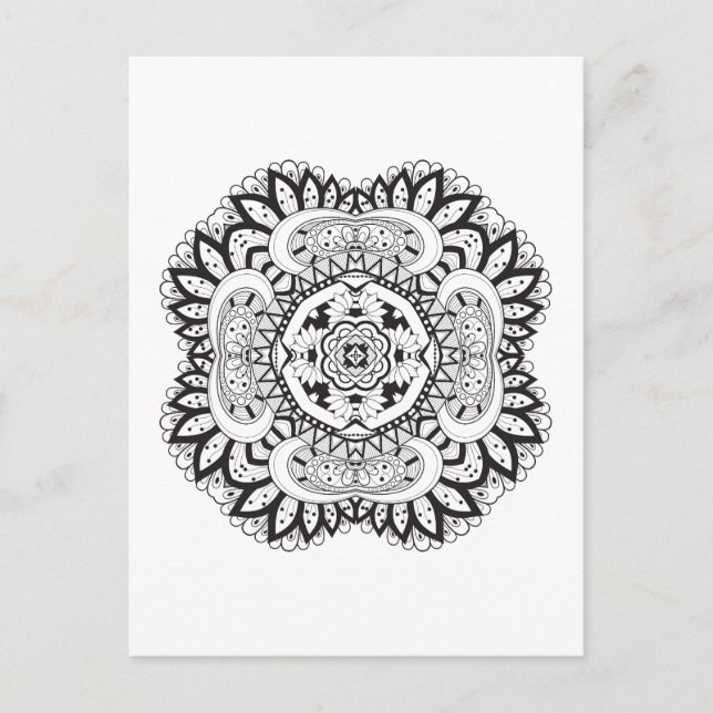 Postal Hermoso Doodle de Deco Square (Anverso)