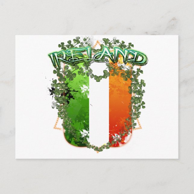 Postal Hermoso escudo de Irlanda (Anverso)