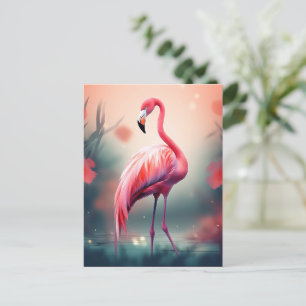 Postal Hermoso Flamingo generado por IA