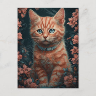 Postal Hermoso gatito jengibre