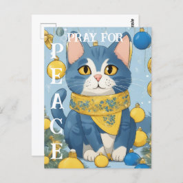 Postal Hermoso gato amarillo con ojos azules - ucrania