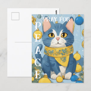 Postal Hermoso gato amarillo con ojos azules - ucrania