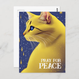 Postal Hermoso gato amarillo con ojos azules - ucrania